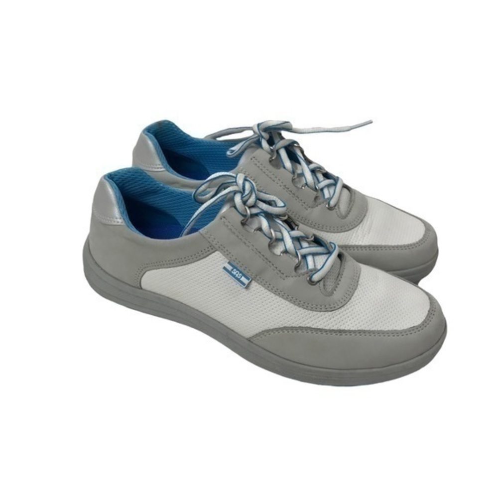 SAS Womens Sporty Sneakers Shoes Gray White Low Top Lace Up Tripad Comfort 7.5